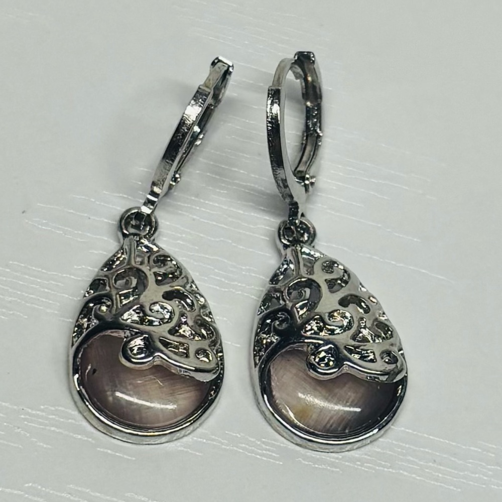 NWOT Elegant Silver Teardrop Earrings